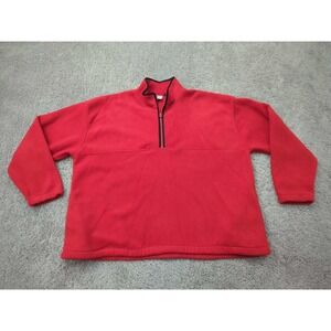 Cheetah Pullover Mens XXL Red 1/4 Zip Fleece Jacket Poly Made in Taiwan